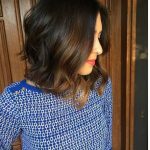 Balyajlı siyah bob kısa saç modeli