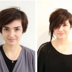 Oncesi ve sonrası asimetikten bob saç modeline geçiş